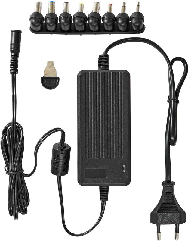 Allteq - Universele AC/DC Adapter - Zwart - 8 Verwisselbare Pluggen