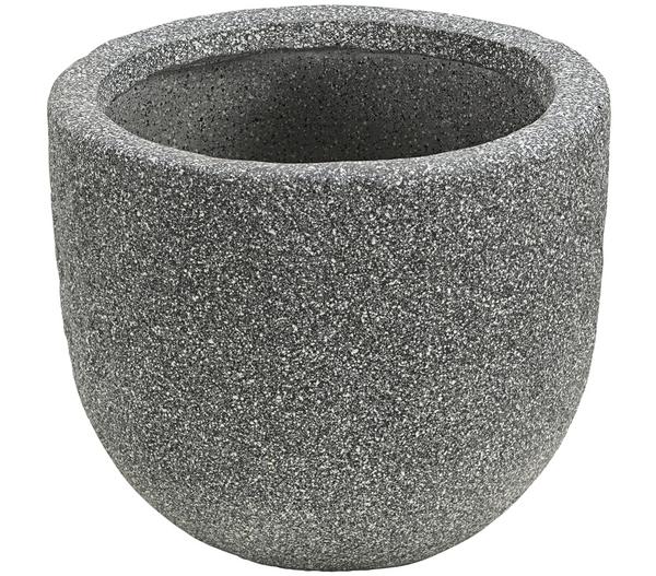 Dehner Kunststein-Topf Rock, rund, grau