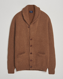 William Lockie Windsor Geelong Lambswool Shawl Cardigan Grey