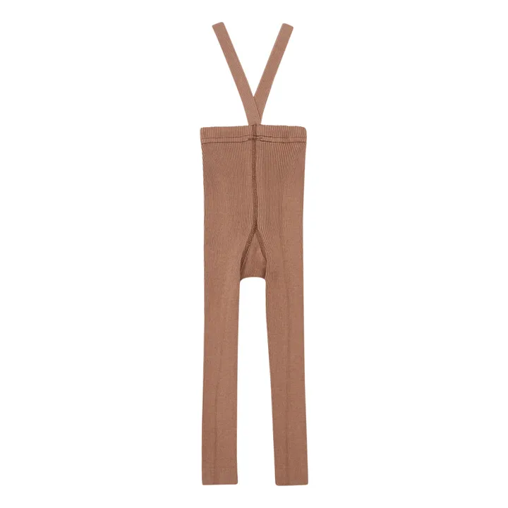 Silly Silas Collants à Bretelles Coton Bio Sans Pieds | Noisette