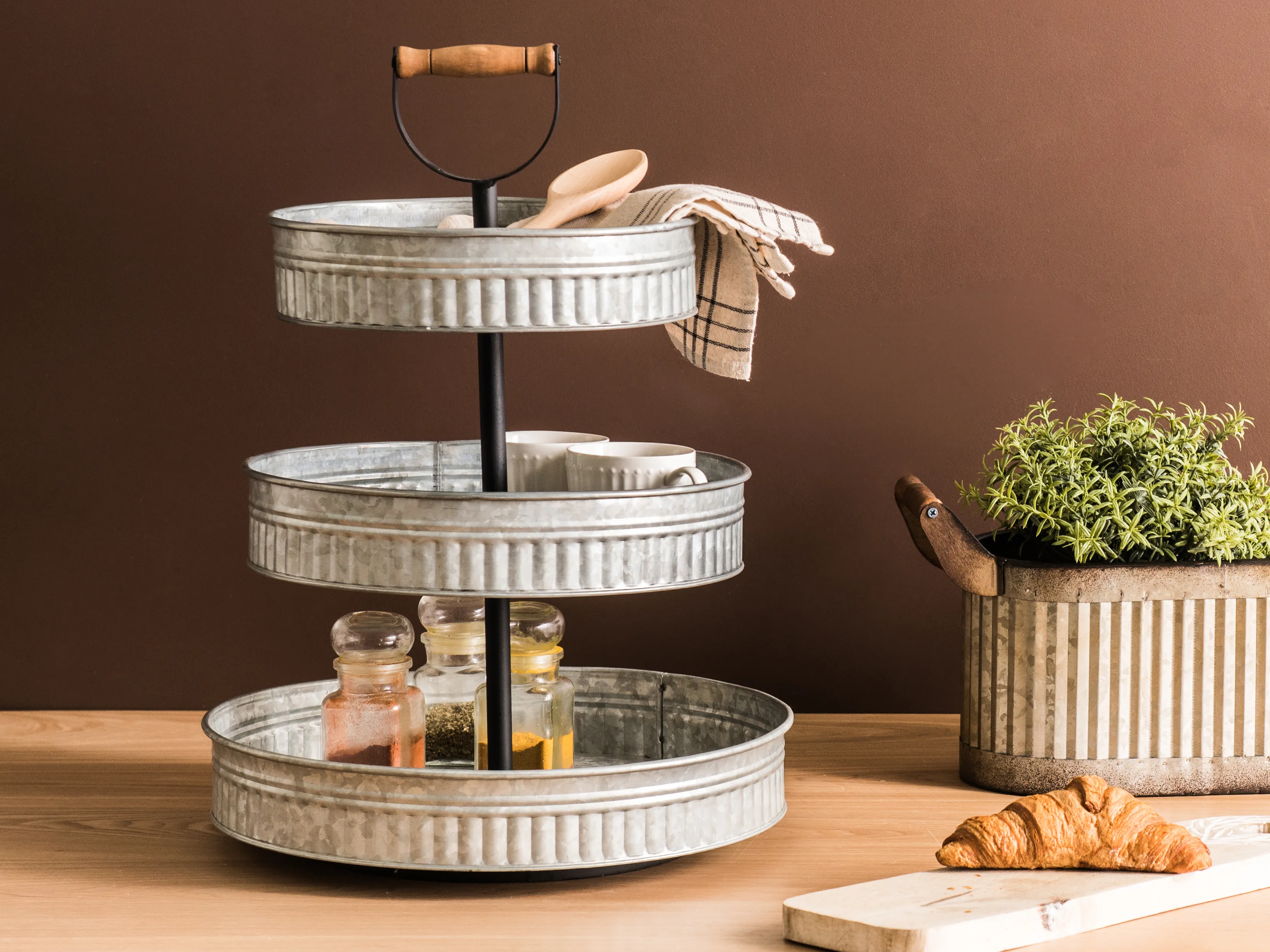 Taartstandaard met 3 etages KOUIGN Zilver