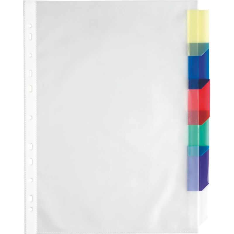 Pochette intercalaire A4 polypropylène incolore Viquel 6 onglets multicolores - 1 jeu