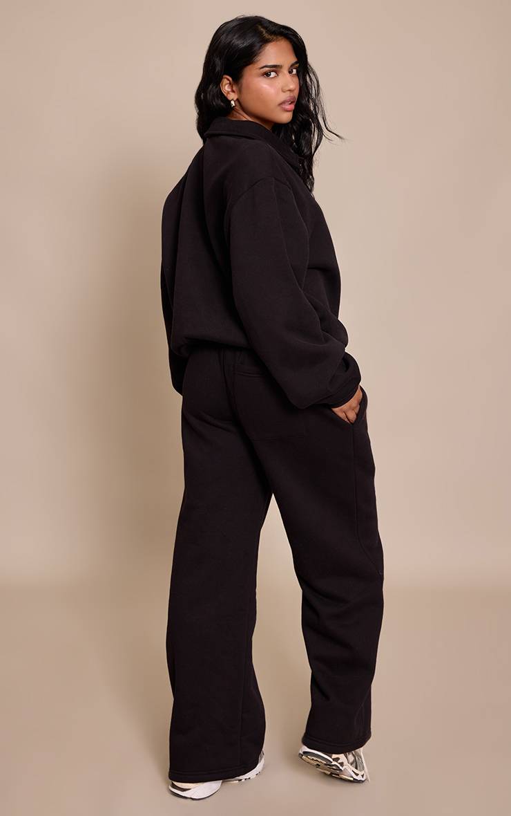 Noir Pantalon De Jogging Droit Petite Prettylittlething