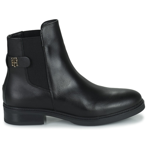 Tommy Hilfiger - Coin Leather Flat Boot - Noir