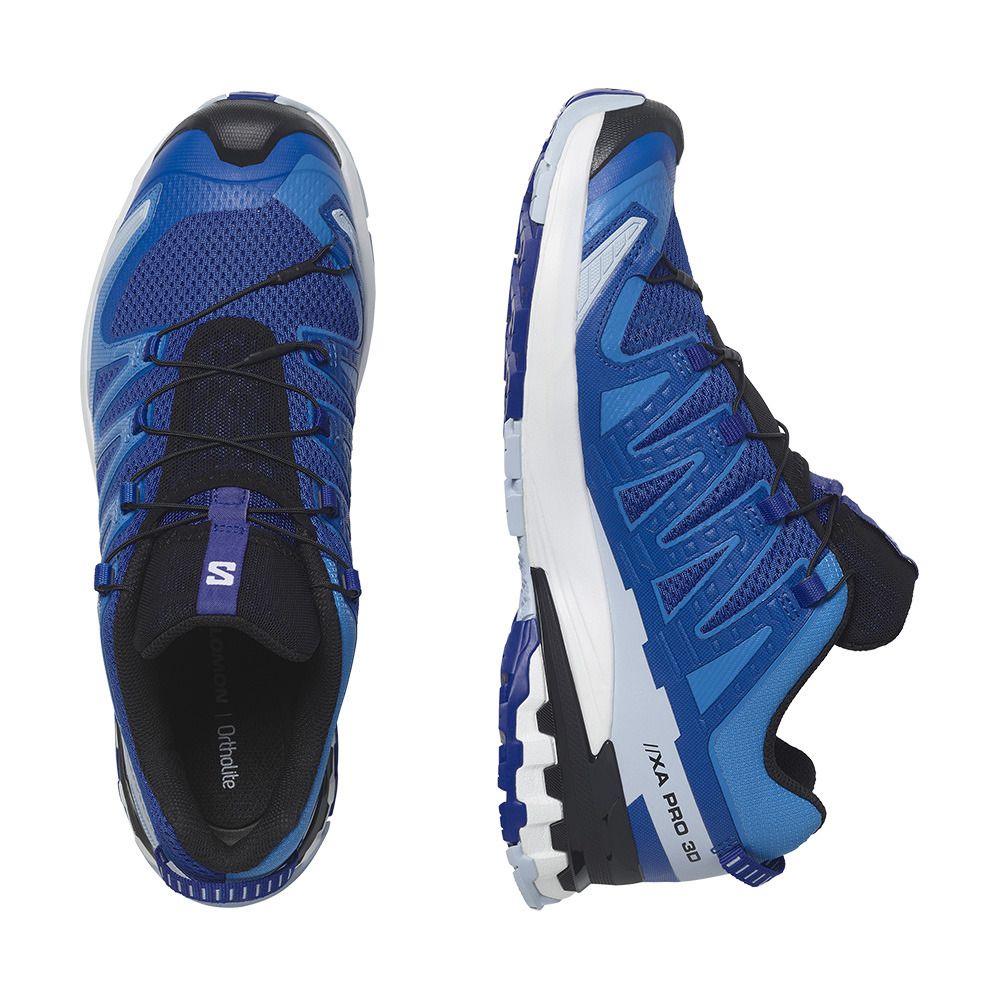 Salomon XA PRO 3D V9 - Chaussures trail Homme surf the web/ibiza blue/white