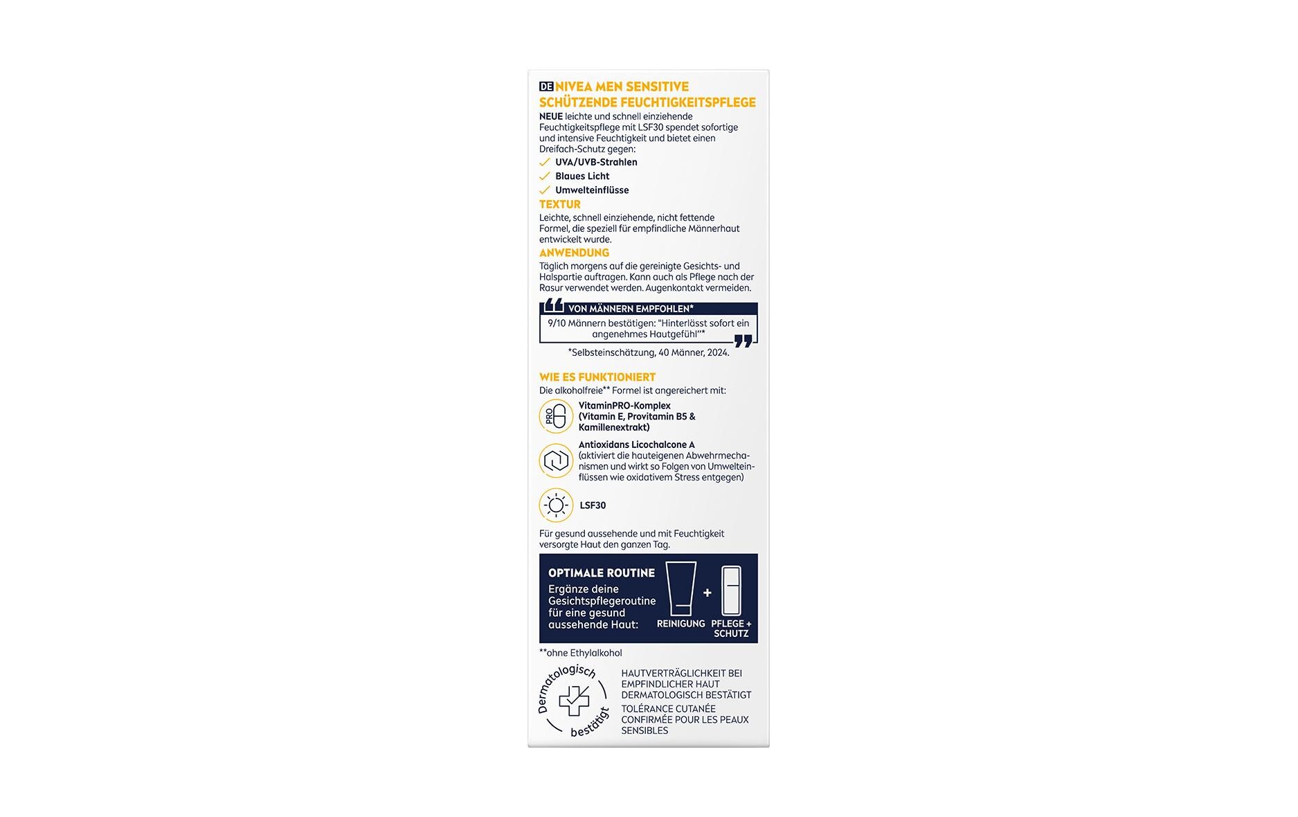 Sensitive Schützende Feuchtigkeitspflege LSF30 30 mlMen Care Sensitive Pflege LSF 30