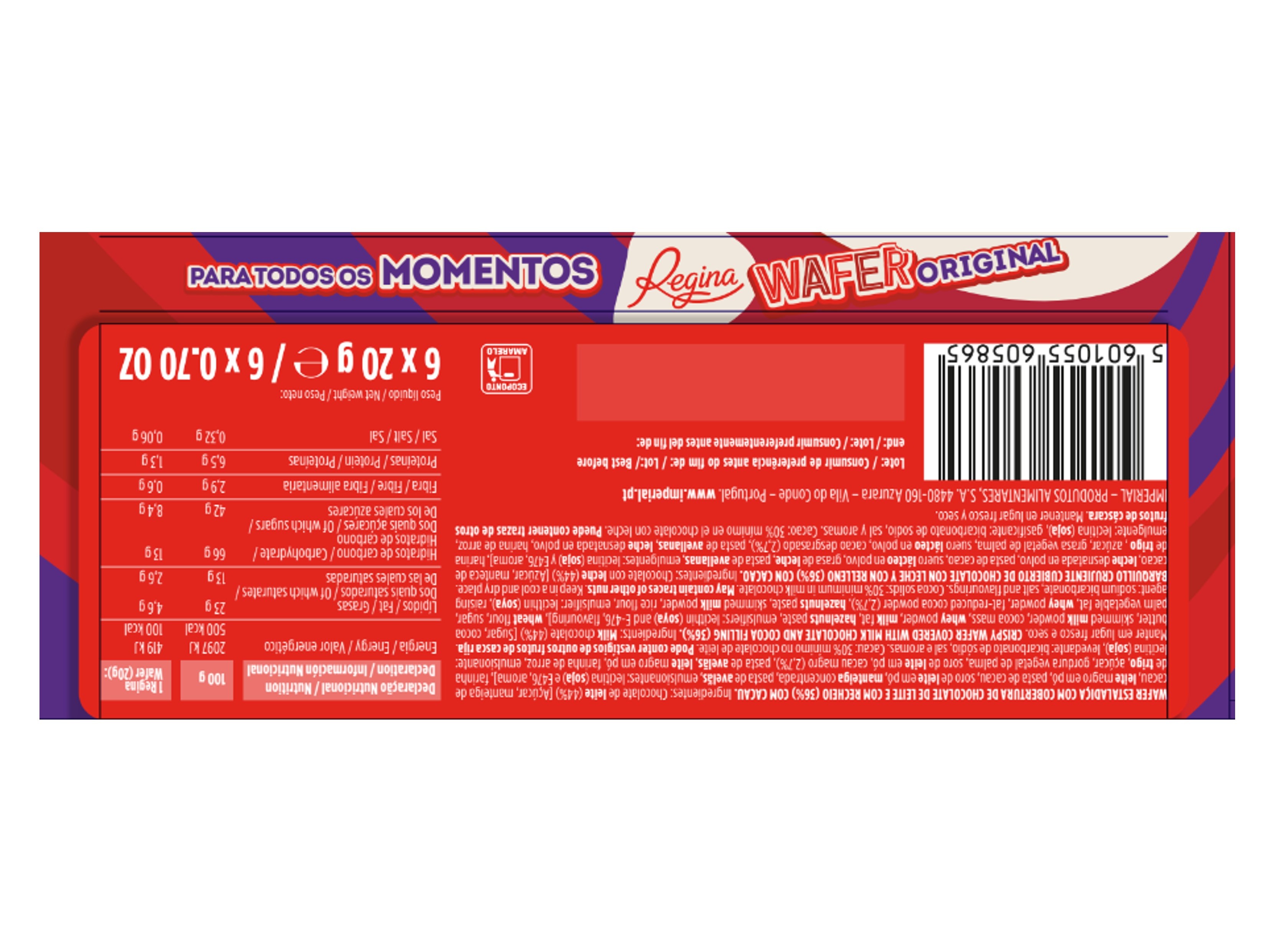 CHOCOLATE REGINA SNACK WAFER 120 G
