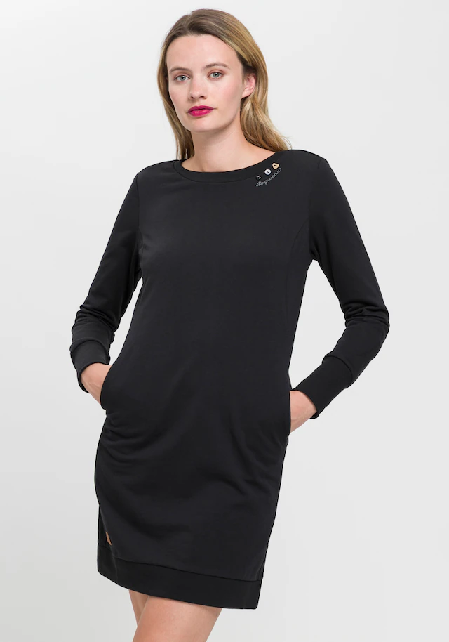 Ragwear Sweatkleid »MENITA O« Eingrifftaschen mit veganer 3 Knopf-Applikation