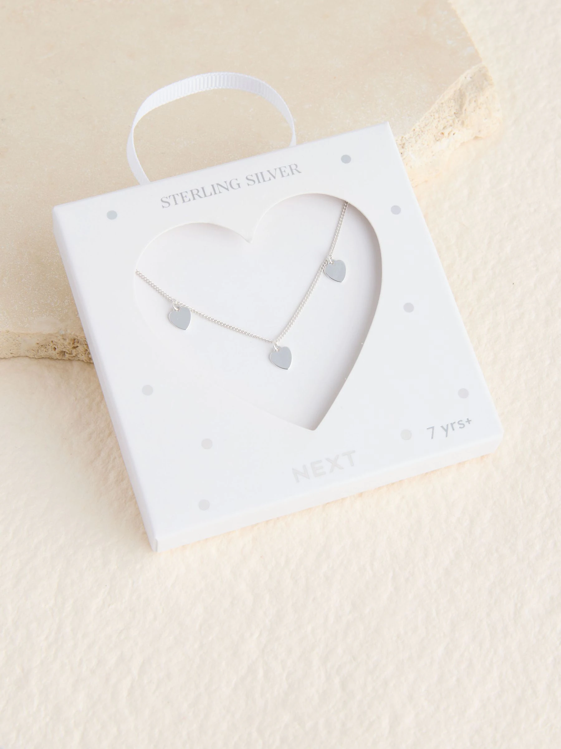 Zilver - Tone Sterling Heart Charm Necklace