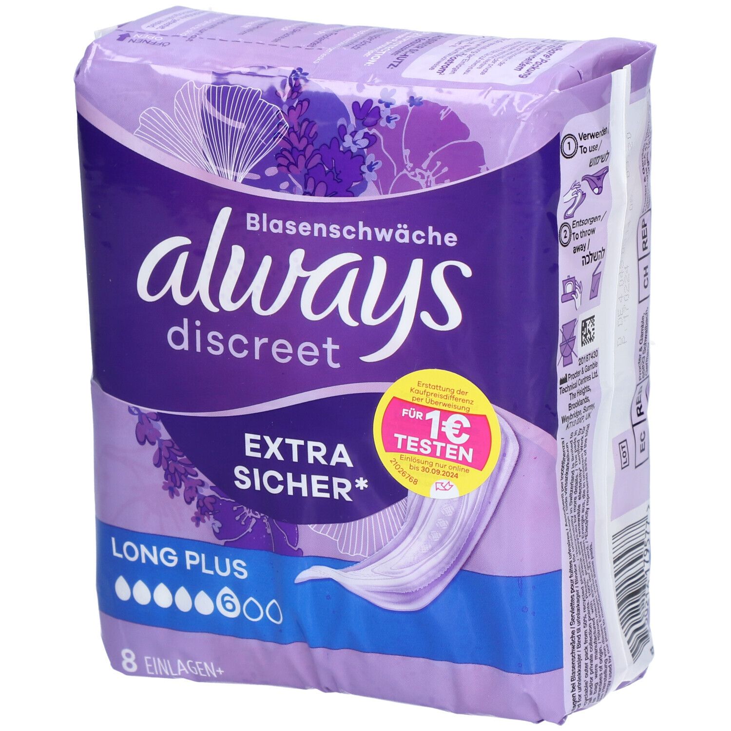 always discreet Inkontinenz Einlagen+ long plus