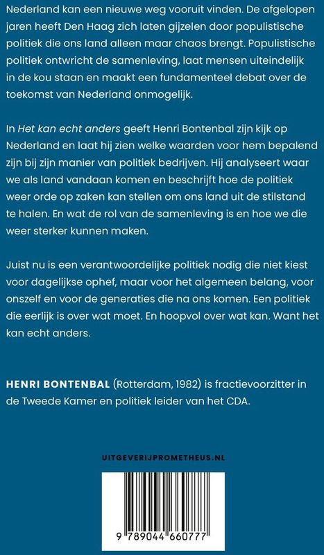 Boek - Het kan echt anders - Henri Bontenbal