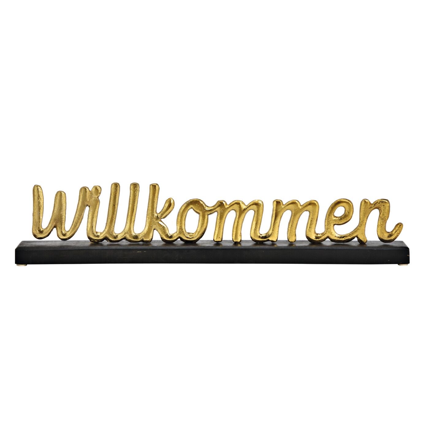 Angela BrudererDeko-Aufsteller Goldfarben «Willkommen»