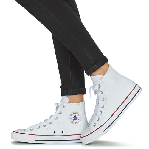 Converse - CHUCK TAYLOR ALL STAR LEATHER HI - Blanc
