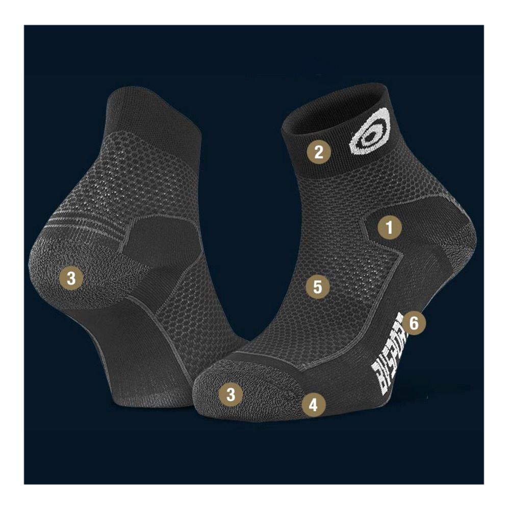 BV Sport DOUBLE POLYAMIDE EVO - Chaussettes noir/gris