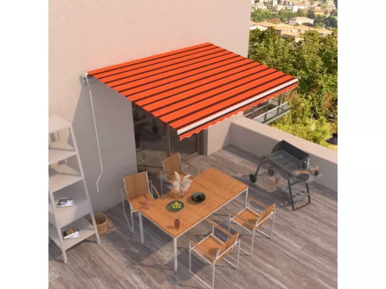 Auvent rétractable automatique 450x350 cm Orange et marron