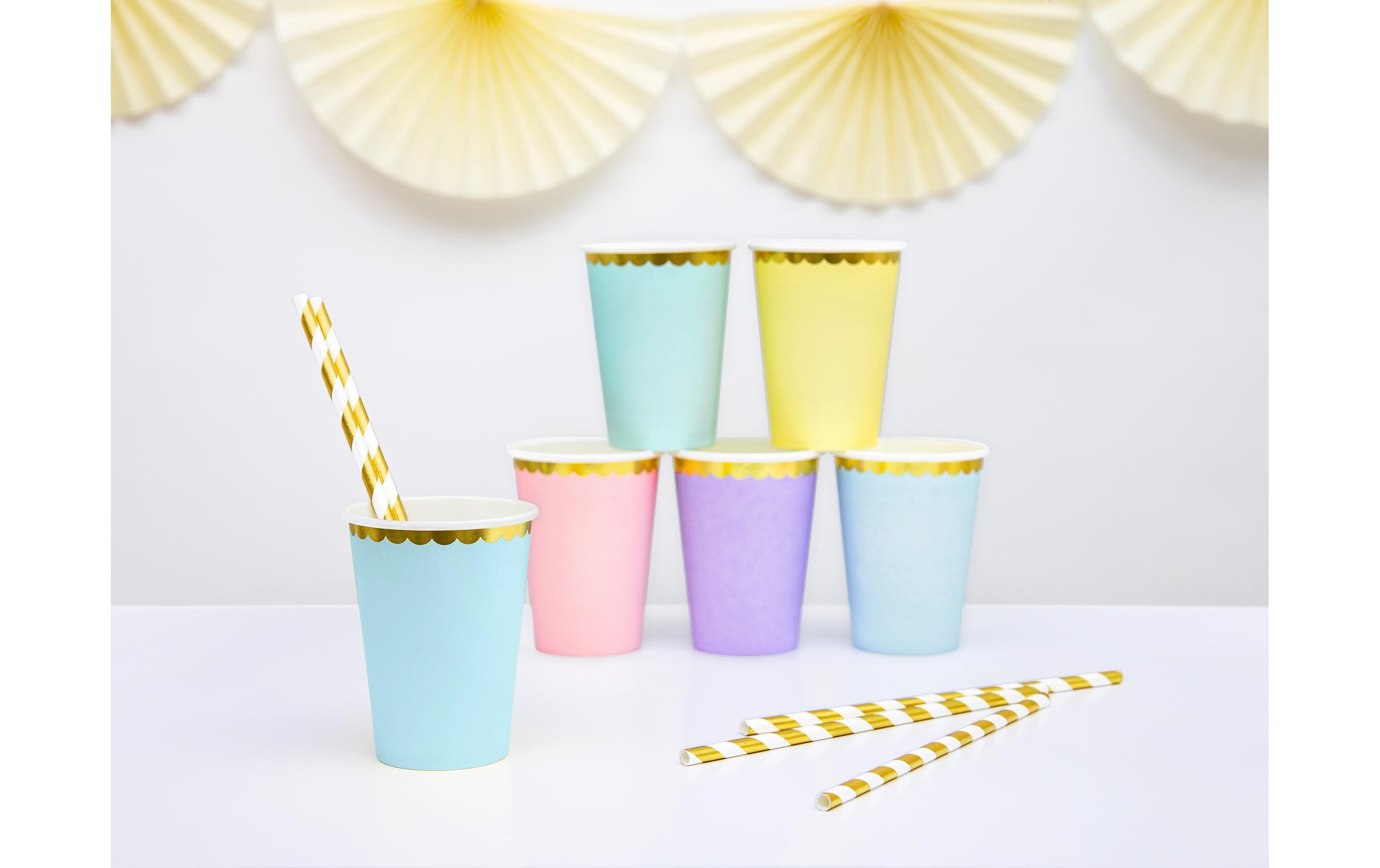 Einwegbecher 220 ml, 6 Stück, BlauEleganter Trinkbecher aus Papier