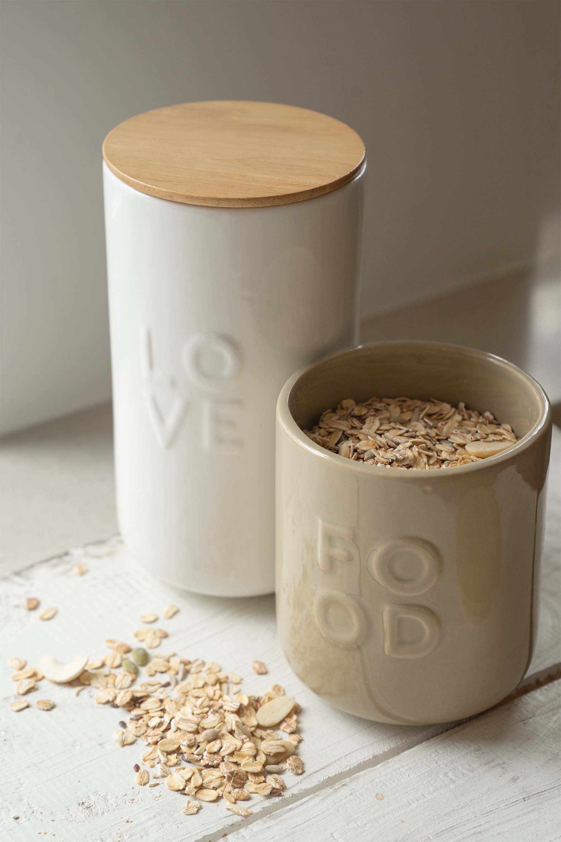 voorraadpot keramiek met deksel love
