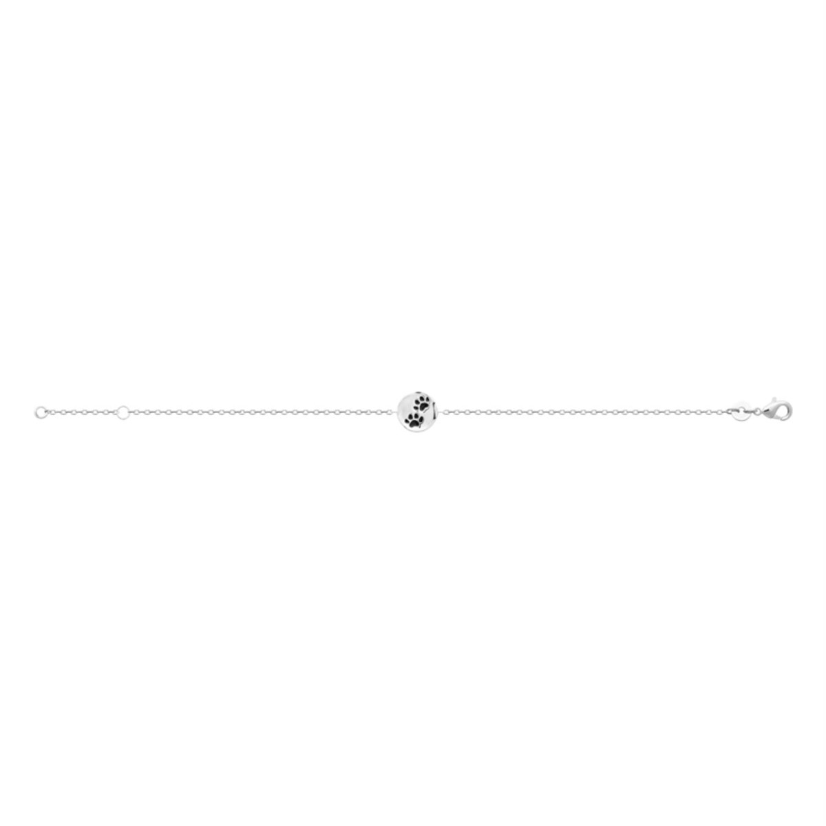 Bracelet patte de chien chat coussinet émail coloré Argent 925 Rhodié