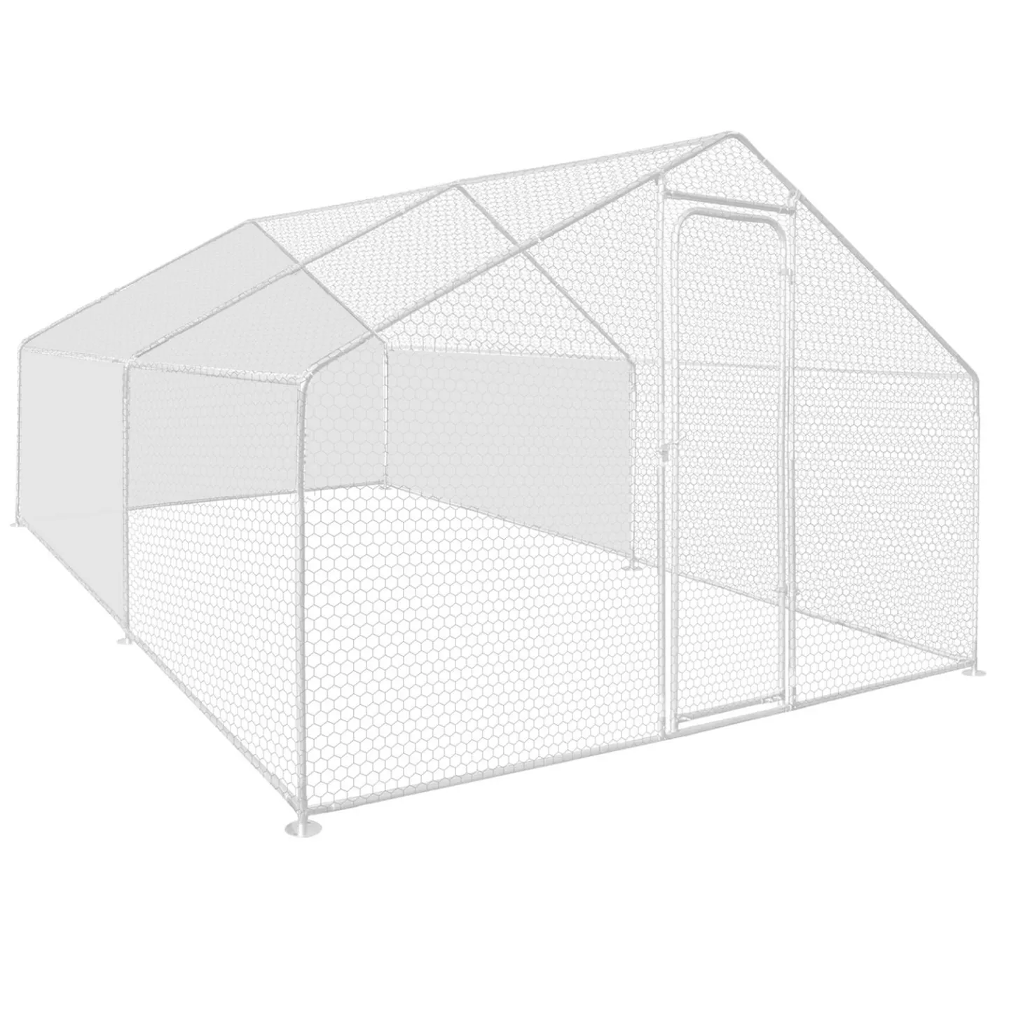 Bâches waterproof blanches 1 arrière + 2 côtés 150 gr pour enclos poulaillers