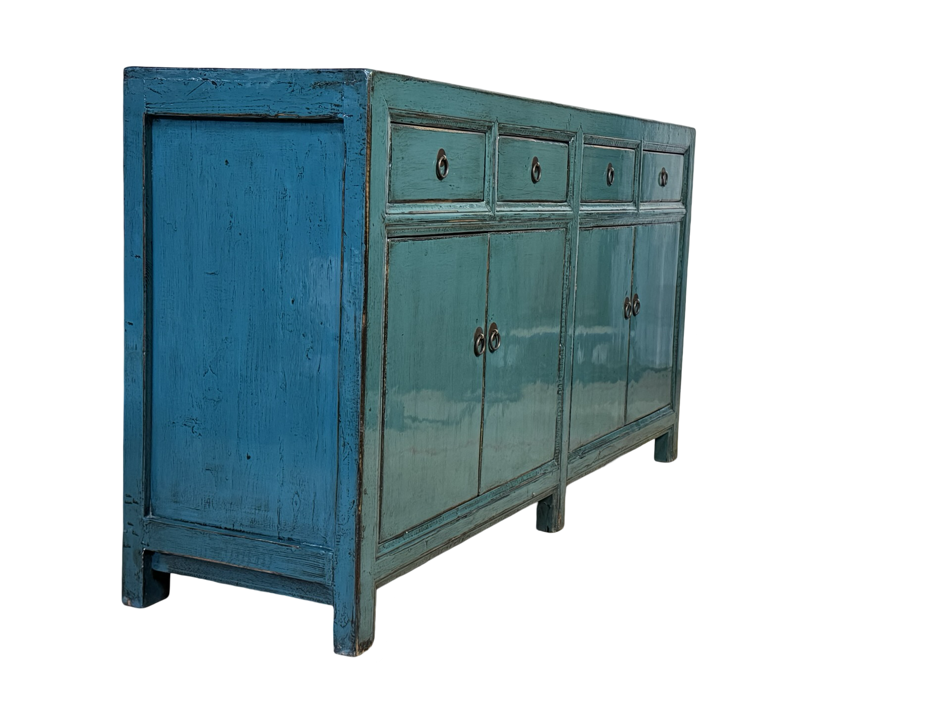 Dressoir 4 deur 3 lades blauw uniek Dressoir 4 deur 3 la blauw uniek