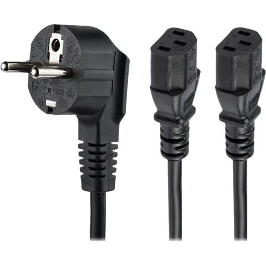 StarTech.com Câble d'alimentation PC - Cordon secteur en Y Schuko vers C13 de 2 m