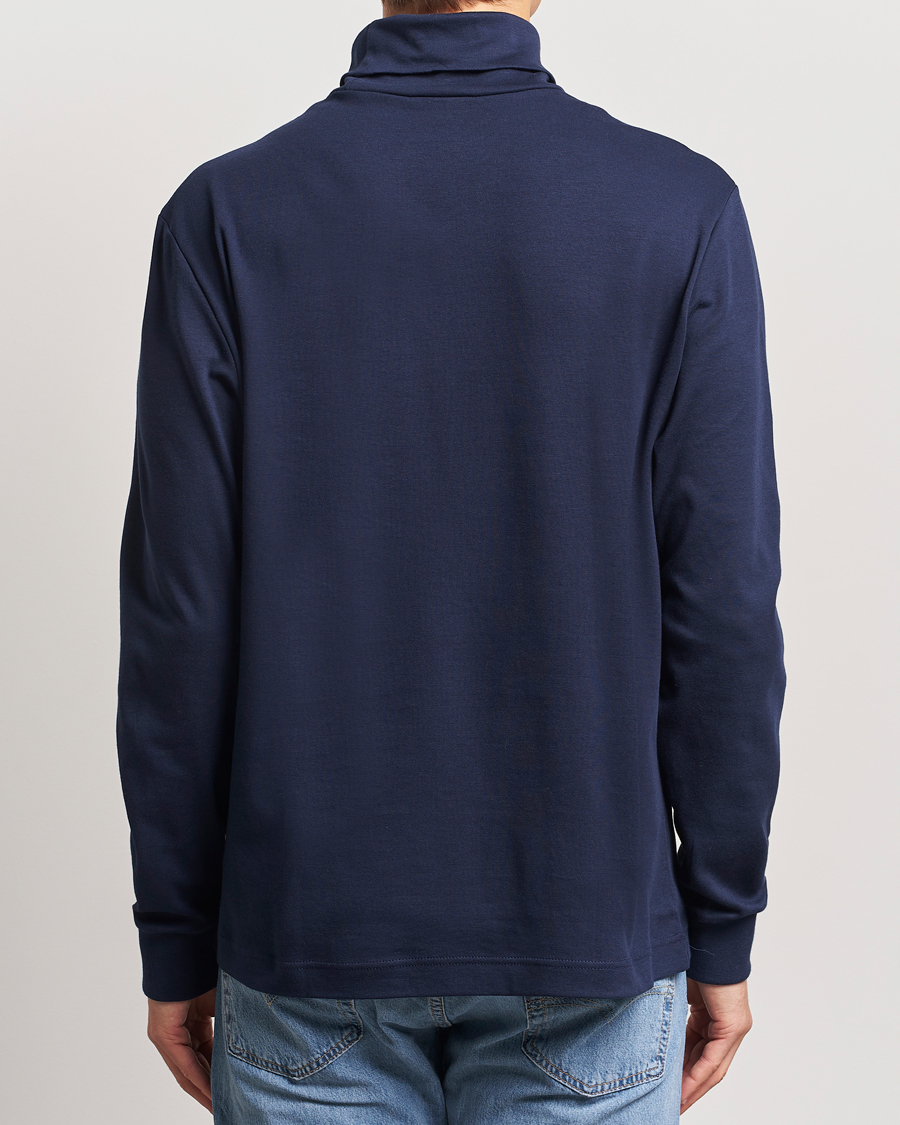 Lacoste Interlock Cotton Rollneck Navy