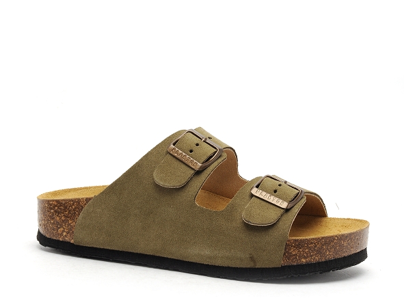 Plakton mules et sabots plats femme cp beta kaki