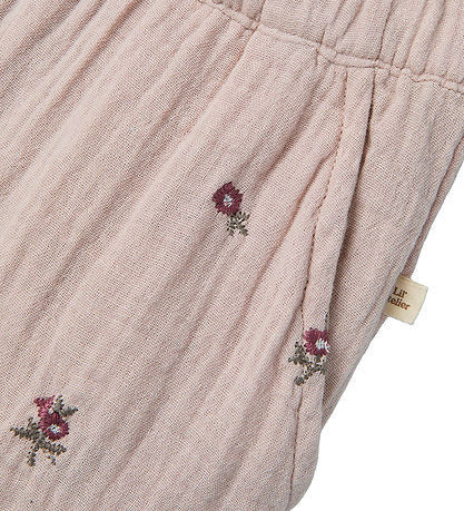Lil' Atelier Hosen - Musselin - NmfTamina - Shadow Grey m. Bloom