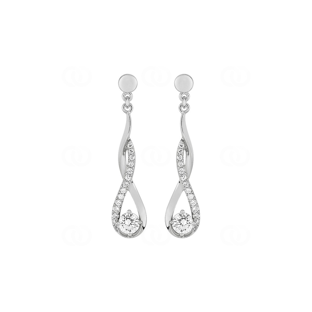 Ohrhänger 925 Silber rhodiniert mit Zirkonia
