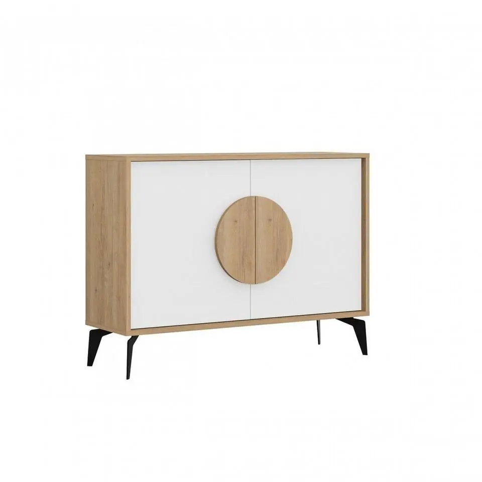CALICOSY - Dressoir VAE - Licht eiken / wit - 82x110x40 cm