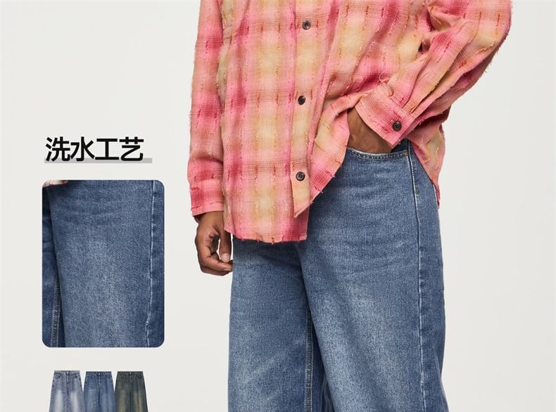 Newin - Unisex gewassen wijde jeans in 5 kleuren