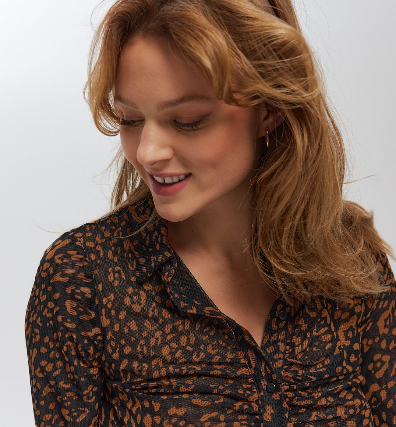 Chemisier en tulle Femme - Imprimé noir