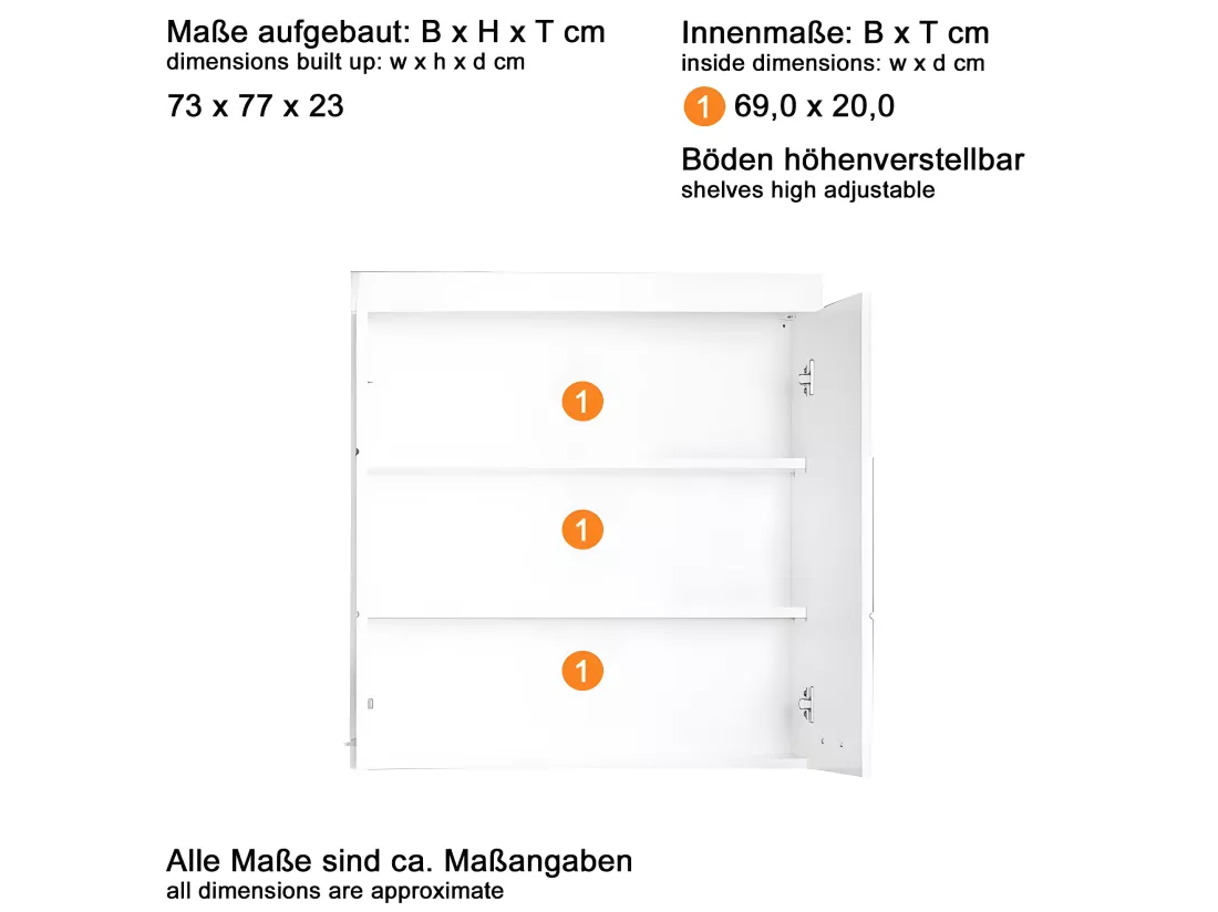 Armoire murale de salle de bain Amanda blanc