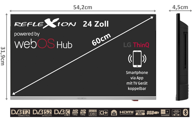 Reflexion Smart LED-Smart TV (webOS) inkl. DVD-Player, DVB-S2/C/T2 HD Tuner