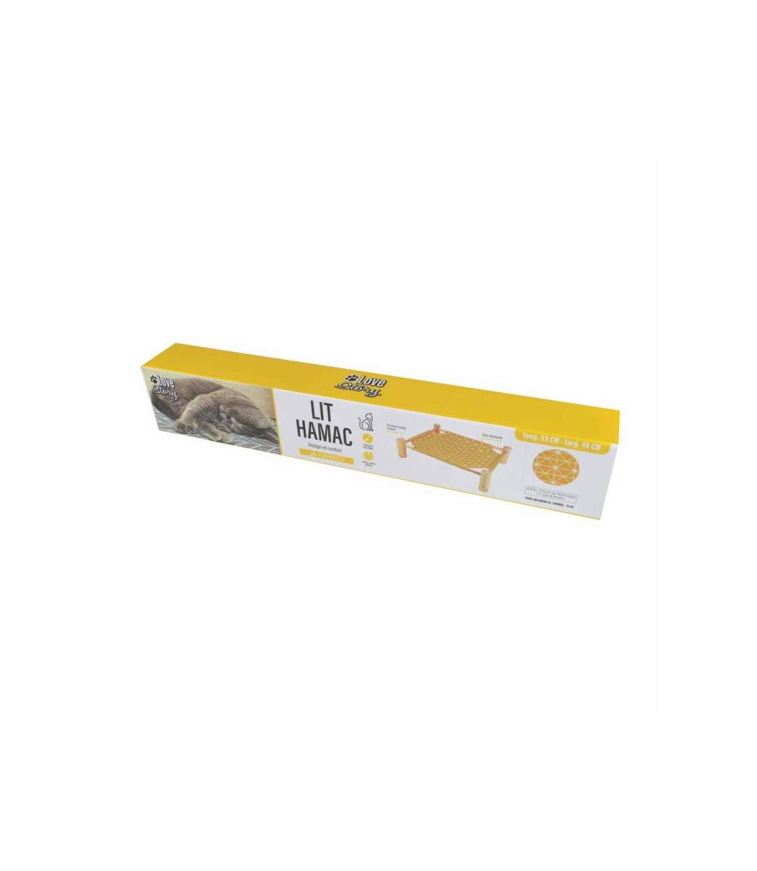 Paris Prix - Lit Hamac Pour Chat En Bois boho 53cm Moutarde