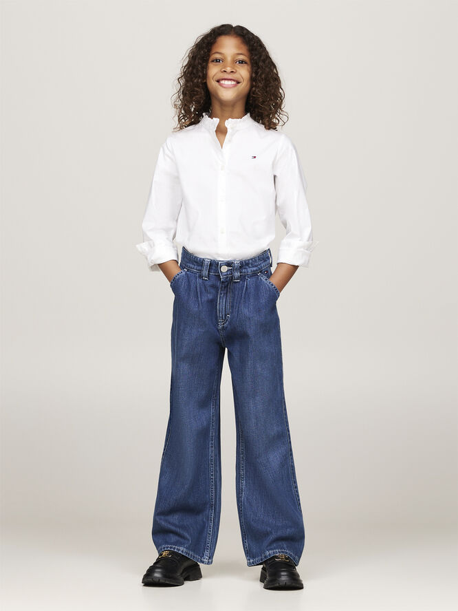 Tommy Hilfiger MABEL PLEATS MID BLUE WASH Darkusedlyocell