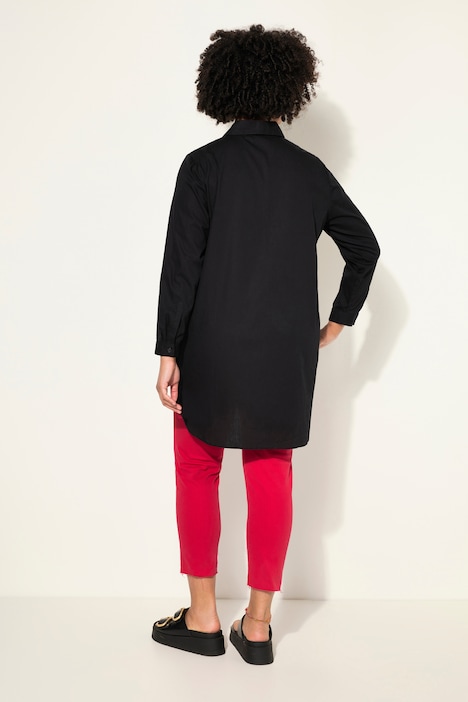 Hemdbluse, oversized, Hemdkragen, Langarm