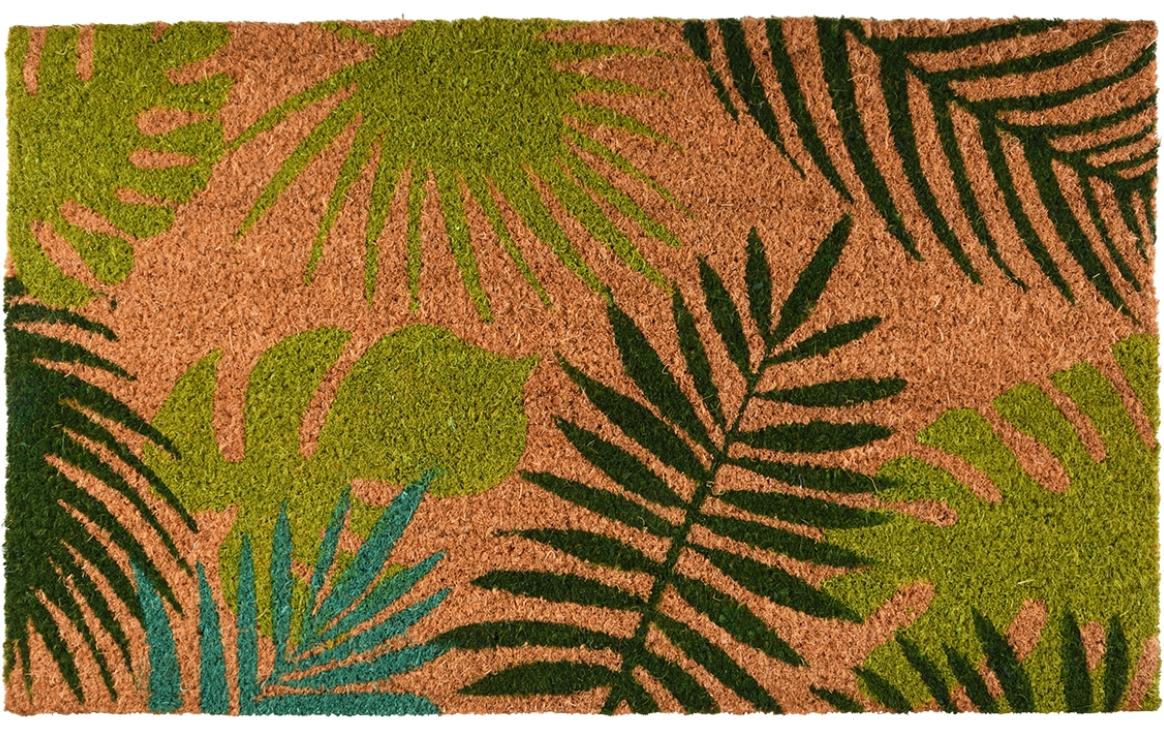 Fussmatte Blätter 45 cm x 75 cmTürmatte aus Kokosfasern