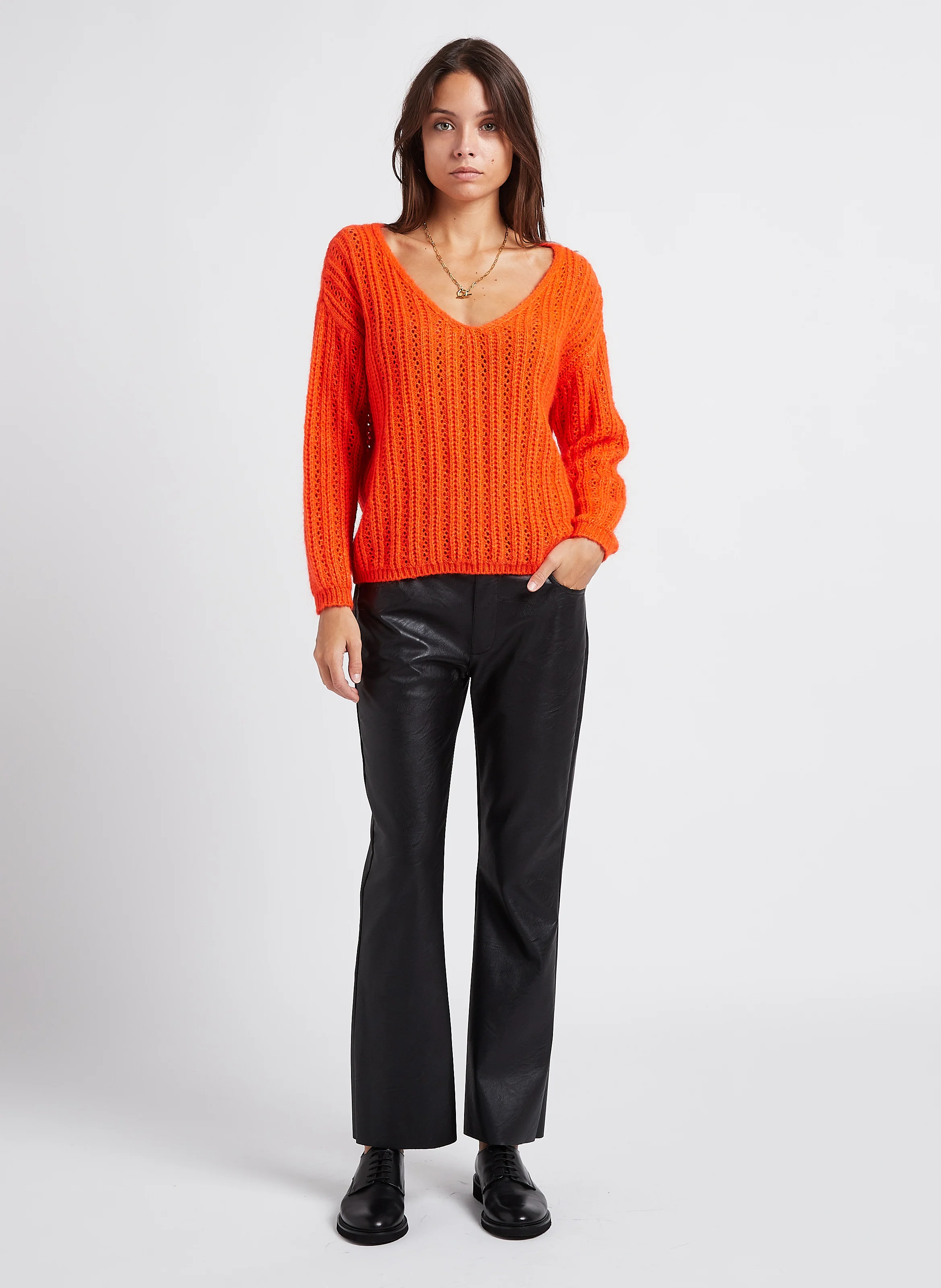 Pantalon flare taille normale | Noir