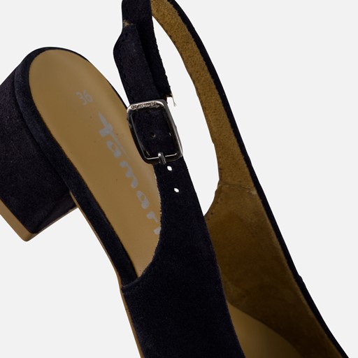 Tamaris Slingback Pumps blauw Leer