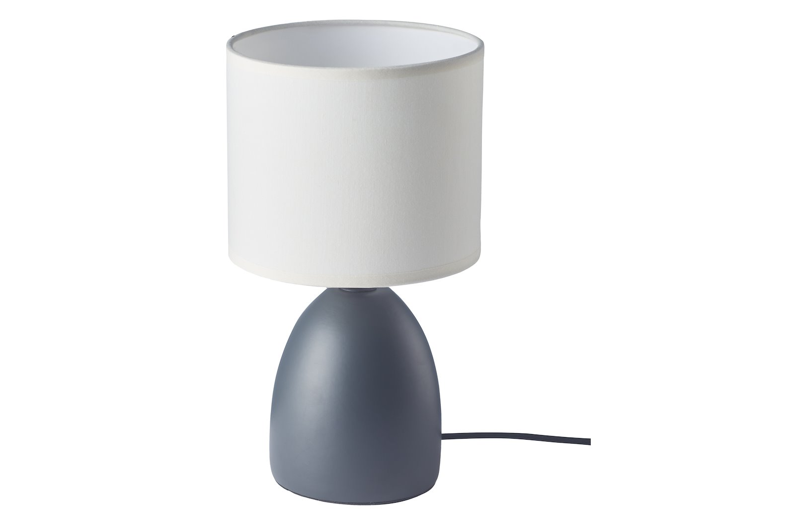 Terra bordlampe Mørk grå med offwhite skjerm E14