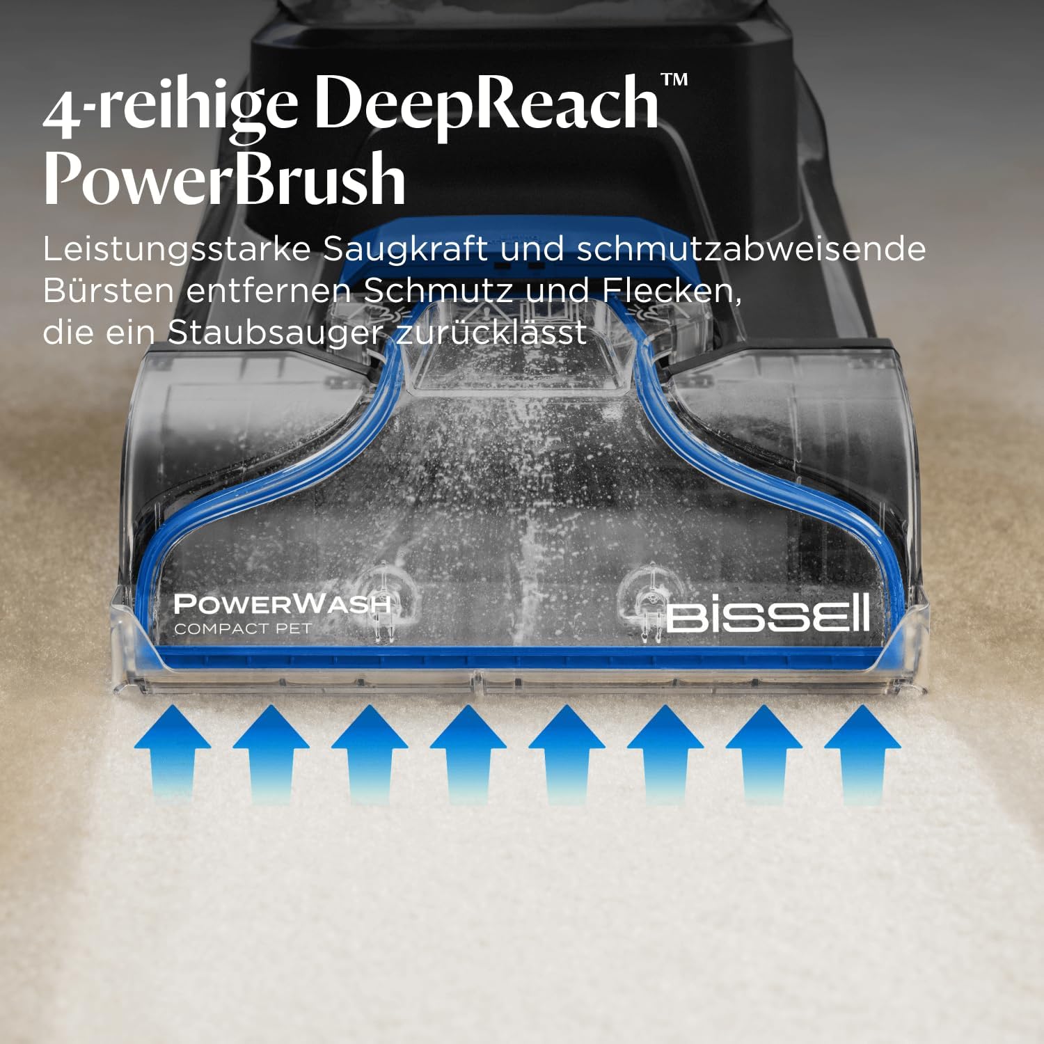 BISSELL PowerWash Compact Pet, Kompakter Upright- Teppichreiniger und Polsterreiniger für Haustierflecken,Fleckenreinigung auf mehreren Oberflächen, Abnehmbare Zubehörteile, 600W, Mit Kabel, 4058N