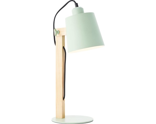Tafellamp, 1-lichts, H 51,5 cm, draaibaar, beuken/mint/mat
