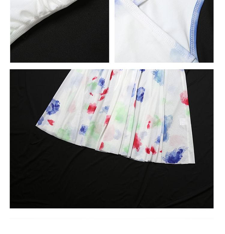 Bababy - Spaghettibandjes bloemenprint mesh maxi-jurk