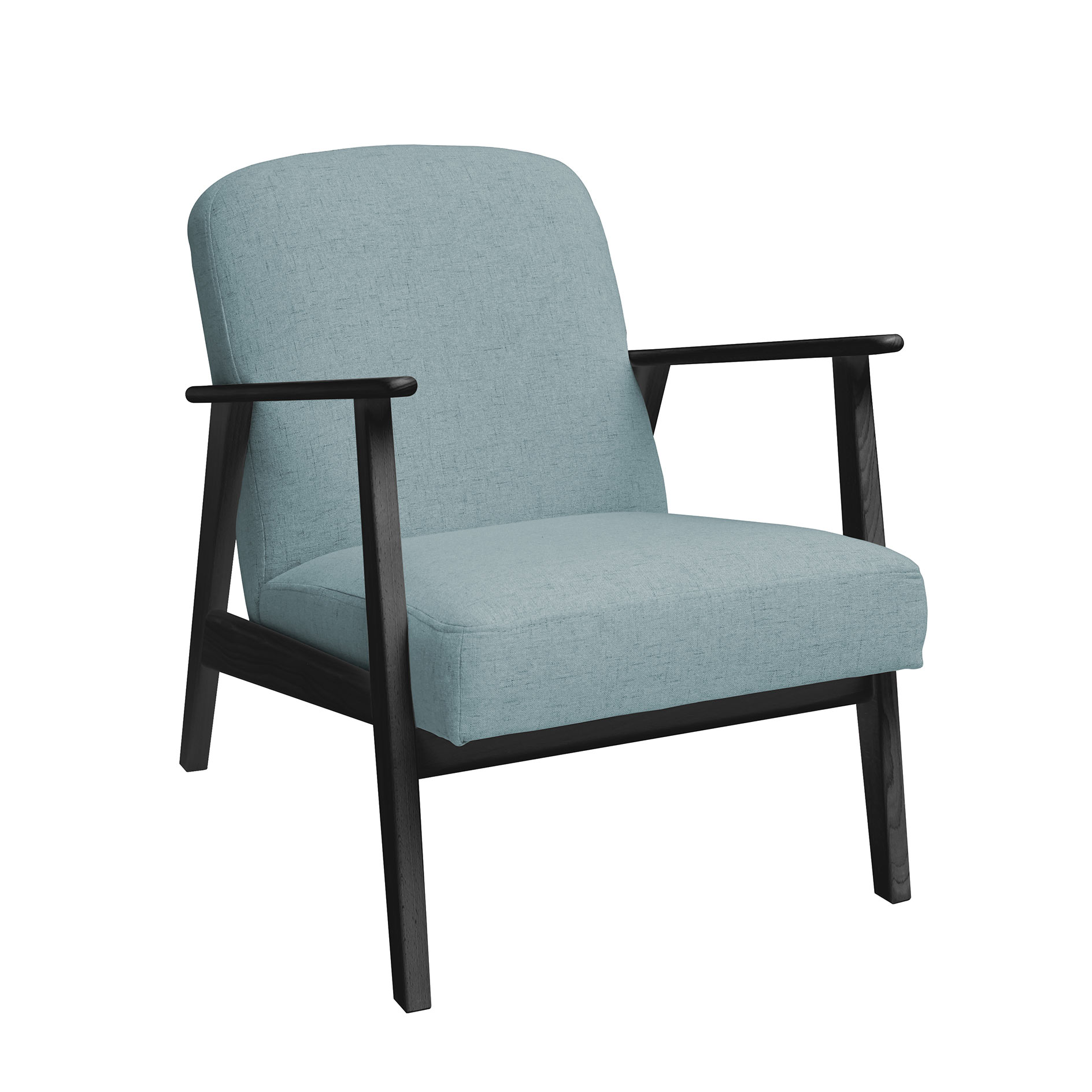Sessel - aqua - Füße schwarz - 63 cm breit