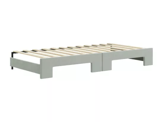 Lit de jour avec lit gigogne gris clair 90x200 cm velours