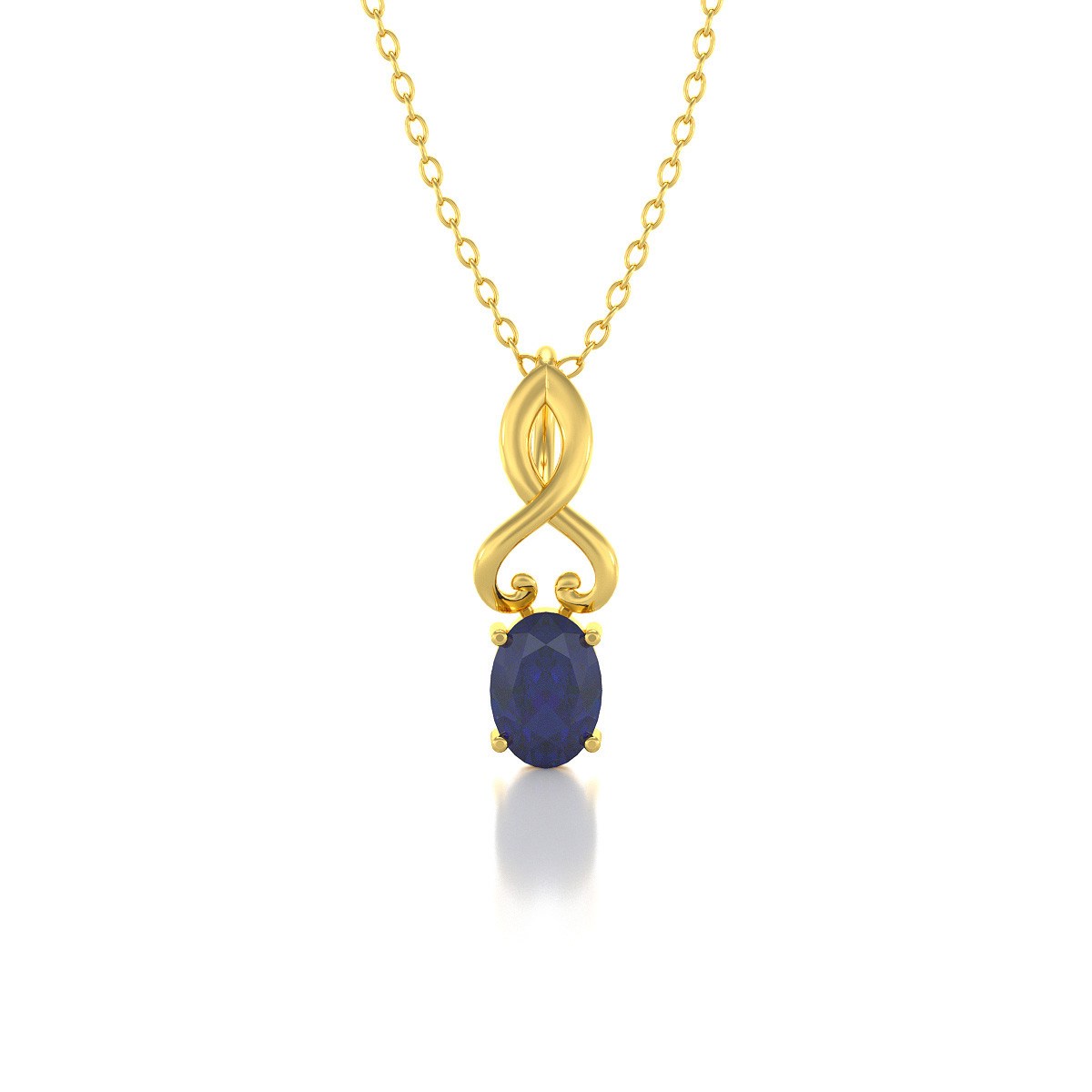 Collier Pendentif Or Jaune Saphir - Idée Cadeau Élégante pour une Occasion Spéciale | Aden