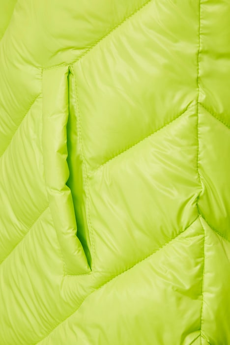 Long-Steppweste, Straight Fit, shiny Stepp, Kapuze, 2-Wege-Zipper