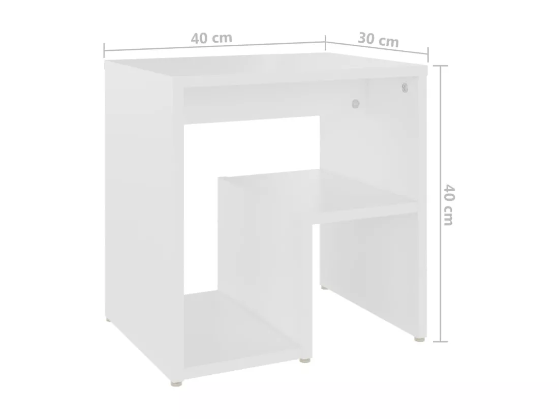 Table de chevet Blanc 40x30x40 cm Aggloméré