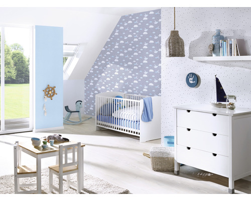 Vliesbehang 38125-2 Little Love Hemelsblauw grijs